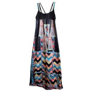 Save the Queen Italian Luxury Rare Polyamide Strappy Baby Doll Maxi Dress Sz M